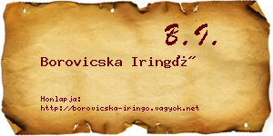 Borovicska Iringó névjegykártya